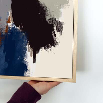 Abstract Paradigm III Framed Canvas 93 x 123 cm Black