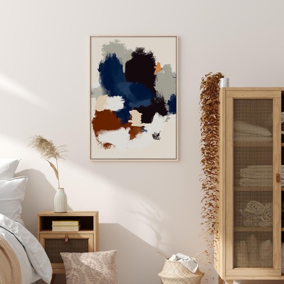 Abstract Paradigm II Framed Canvas 73 x 103 cm Black