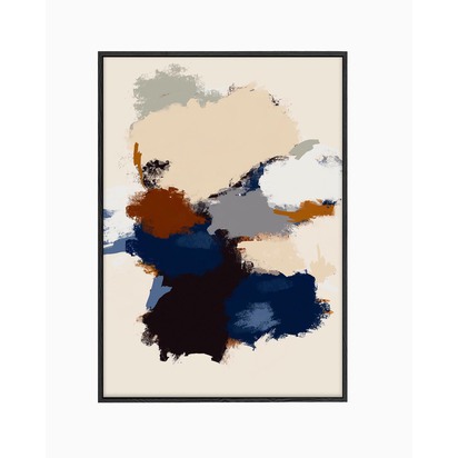 Abstract Paradigm I Framed Canvas 73 x 103 cm Black