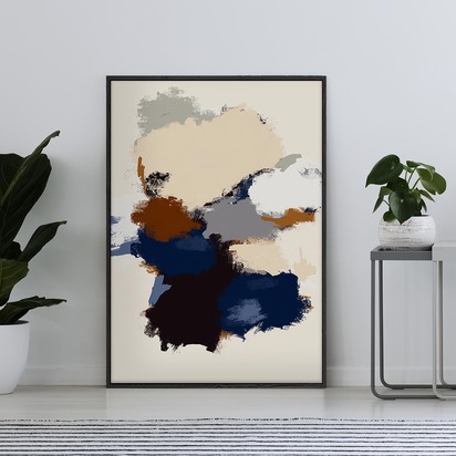 Abstract Paradigm I Framed Canvas 73 x 103 cm Black