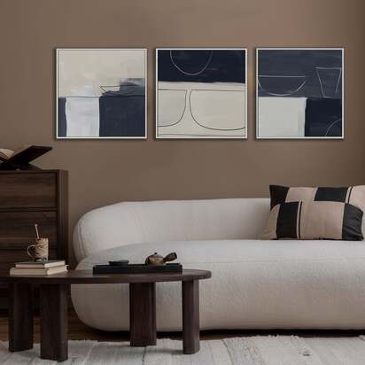 Still Life Study Framed Canvas Set 53 x 53 cm Natural