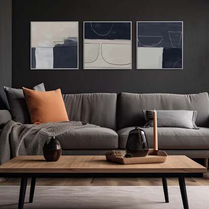 Still Life Study Framed Canvas Set 53 x 53 cm Natural