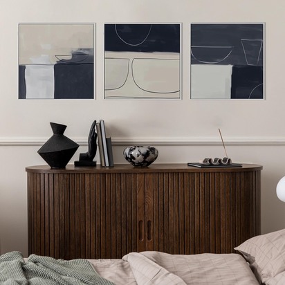 Still Life Study Framed Canvas Set 53 x 53 cm Natural