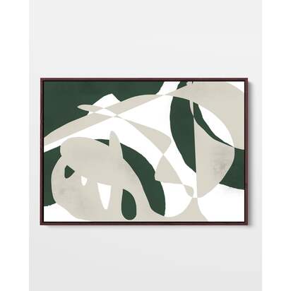 Modern Bauhaus Framed Canvas 53 x 73 cm White