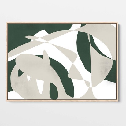 Modern Bauhaus Framed Canvas 53 x 73 cm White