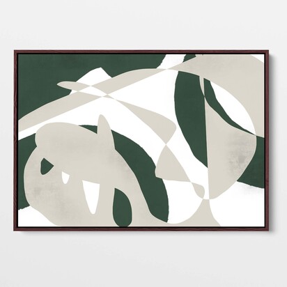 Modern Bauhaus Framed Canvas 53 x 73 cm White