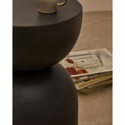 Side table Rachell made of metal with a grey painted finish Ã˜30 cm