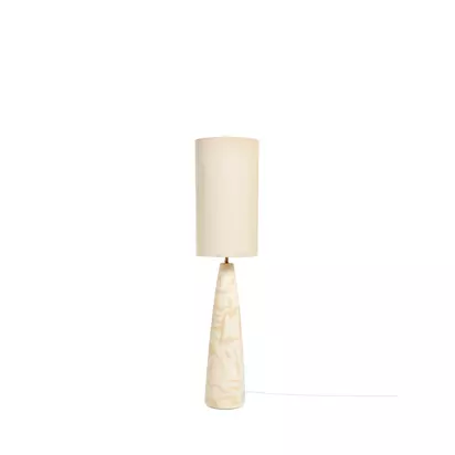 MADE Vince Tapered Ceramic Base Floor Lamp, Cream Cream | H131 x W30 x D30cm