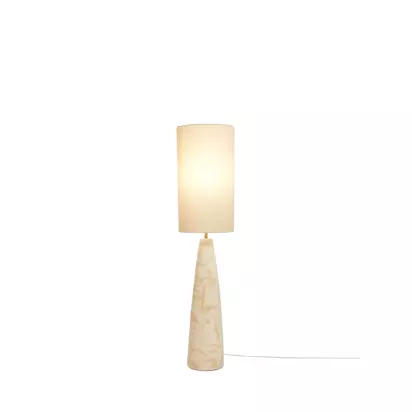 MADE Vince Tapered Ceramic Base Floor Lamp, Cream Cream | H131 x W30 x D30cm