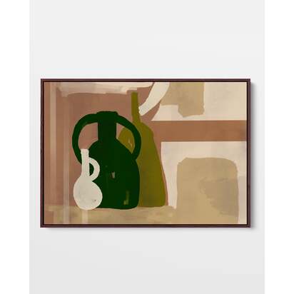 Trio Of Pots Study Framed Canvas 73 x 103 cm Black