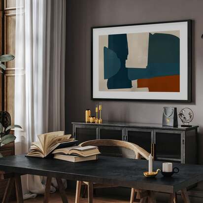 Collages Framed Art 73 x 103 cm Oak Frame
