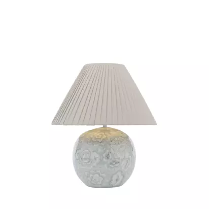 Laura Ashley Montford Floral Ceramic Table Lamp, Light Blue Blue Mid | H39 x W33 x D33cm