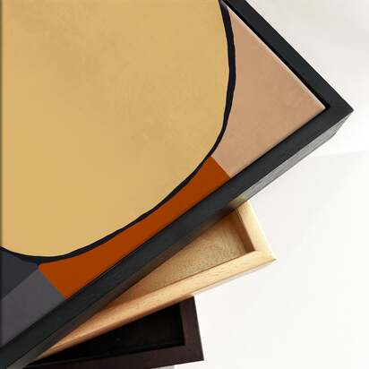 Mid Century Abstract Framed Canvas 103 x 103 cm Black