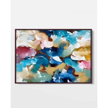 Colliding Colours Framed Canvas Art 93 x 123 cm Black
