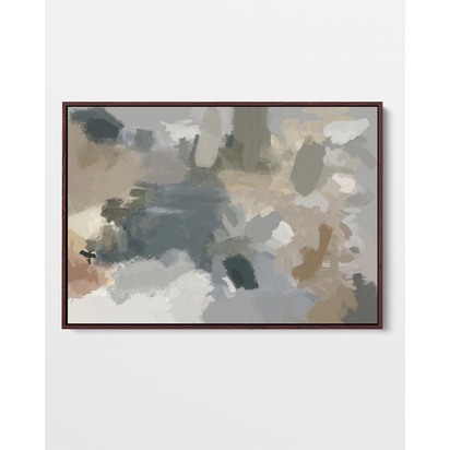 Impressionist Neutral Mood Framed Canvas 53 x 73 cm Black