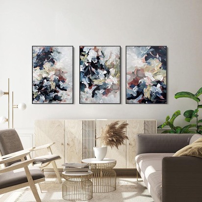 Abstract Dunes Canvas Set Of 3 53 x 73 cm Natural