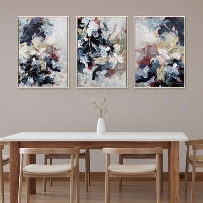 Abstract Dunes Canvas Set Of 3 53 x 73 cm Natural