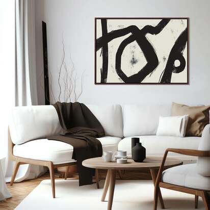 Enigma Framed Canvas 73 x 103 cm Black
