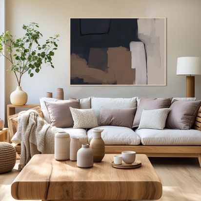 Mono Expressions Framed Canvas 73 x 103 cm Black