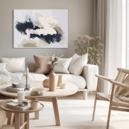 Desert Rain Framed Canvas 93 x 123 cm Natural