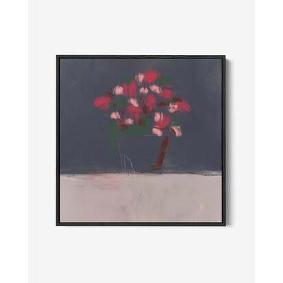 Rose Study Framed Canvas 73 x 73 cm Black