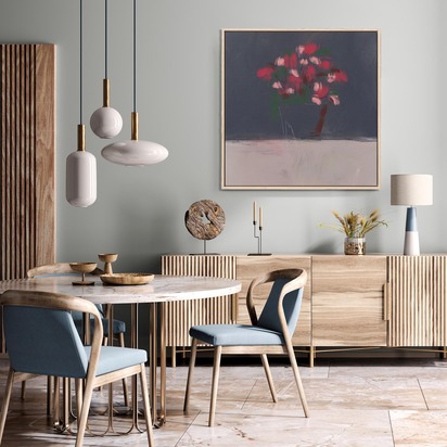Rose Study Framed Canvas 73 x 73 cm Black