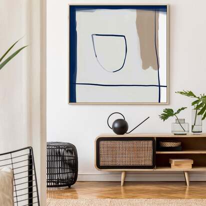 Still Life Study III Framed Canvas 53 x 53 cm Black