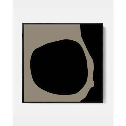 Black Neutral Shapes Framed Canvas 73 x 73 cm Black