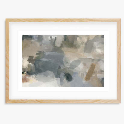 Impressionist Neutral Mood Framed Print 43 x 53 cm Oak Frame