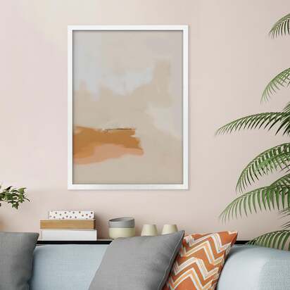 Peach Haze Framed Art 53 x 73 cm Oak Frame