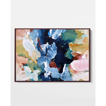 Abstract 310 Framed Canvas 93 x 123 cm Black