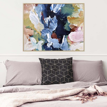 Abstract 310 Framed Canvas 93 x 123 cm Black