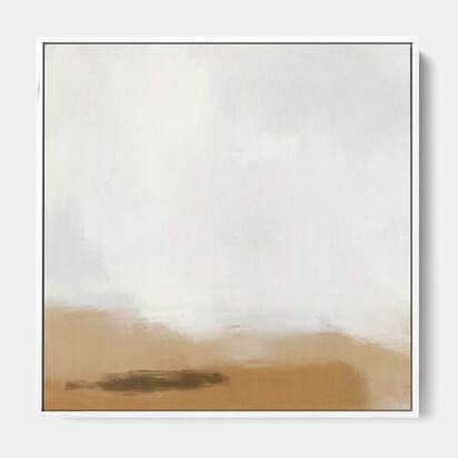 Neutral Desert Fog Canvas Set Of 2 73 x 73 cm Natural
