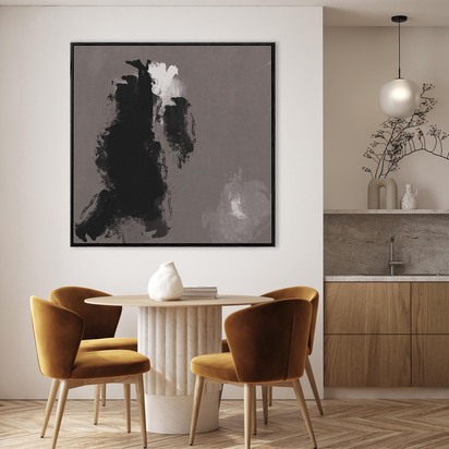 Dark Hues Framed Canvas 73 x 73 cm Black
