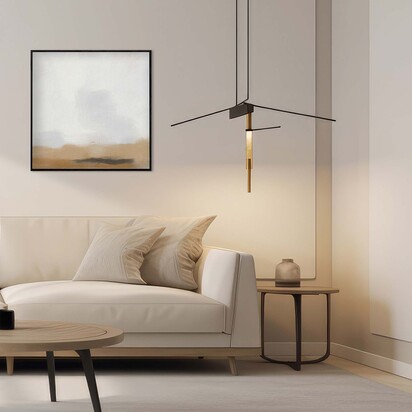 Foggy Desert Framed Canvas 103 x 103 cm Natural