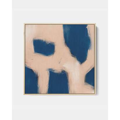 Blush Block Out Framed Canvas 73 x 73 cm Natural