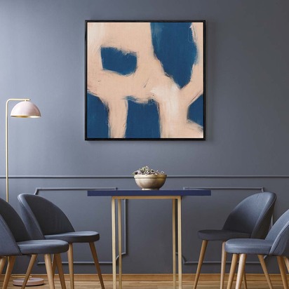Blush Block Out Framed Canvas 73 x 73 cm Natural