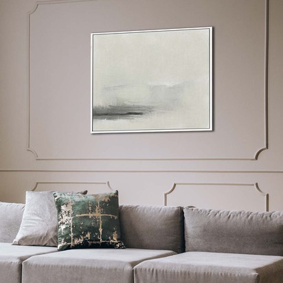 A Neutral Wash Framed Canvas 73 x 73 cm Black