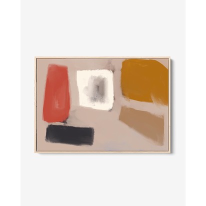 Abstract Neutral Blush Framed Canvas 53 x 73 cm White