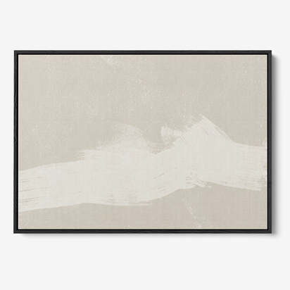 Neutral Abstract Sands Framed Canvas 53 x 73 cm Black