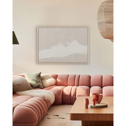 Neutral Abstract Sands Framed Canvas 73 x 103 cm Natural