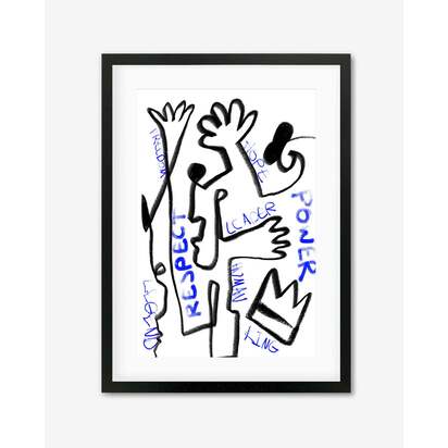 Homage To Basquiat Framed Art 33 x 43 cm Black Frame
