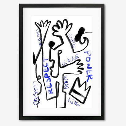 Homage To Basquiat Framed Art 33 x 43 cm Black Frame