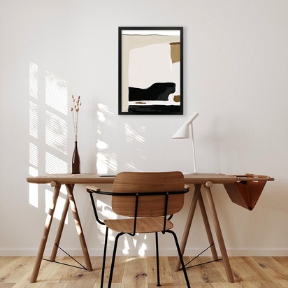 Abstract Pastel Beige Colours Framed Print 33 x 43 cm White Frame
