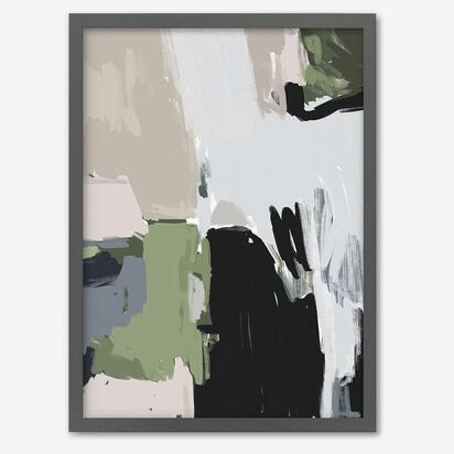 Abstract Pastel Multicolour Framed Print 33 x 43 cm White Frame