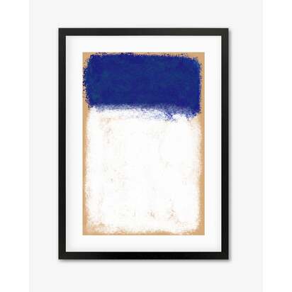 Beige On Blue Rothko Framed Art 33 x 43 cm White Frame