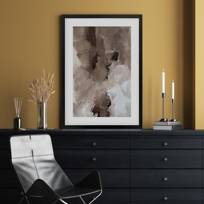 Earthy Textures Framed Art 63 x 93 cm Black Frame