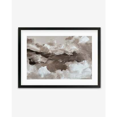 Abstract Brown Tones Framed Art 53 x 73 cm Black Frame