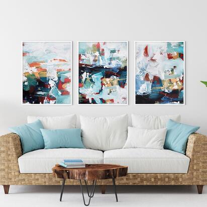Rivers Creek Canvas Set Of 3 53 x 73 cm Black