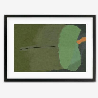 Rothko Green Framed Art 73 x 103 cm Black Frame